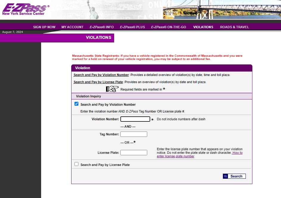E-ZPassNY.com/PayViolation